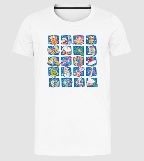 Christmas mix 2 model alb pe tricou