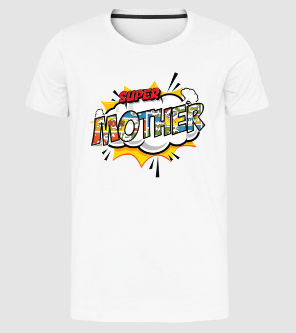 Comic Mother model alb pe tricou