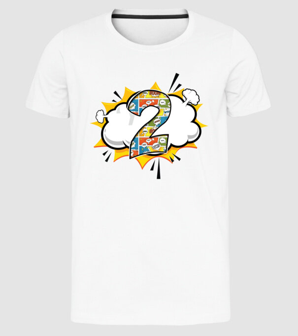 Birthday Comic Number 2 model alb pe tricou