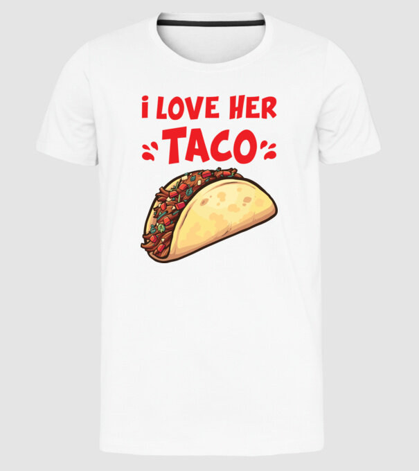 Couple TACO model alb pe tricou