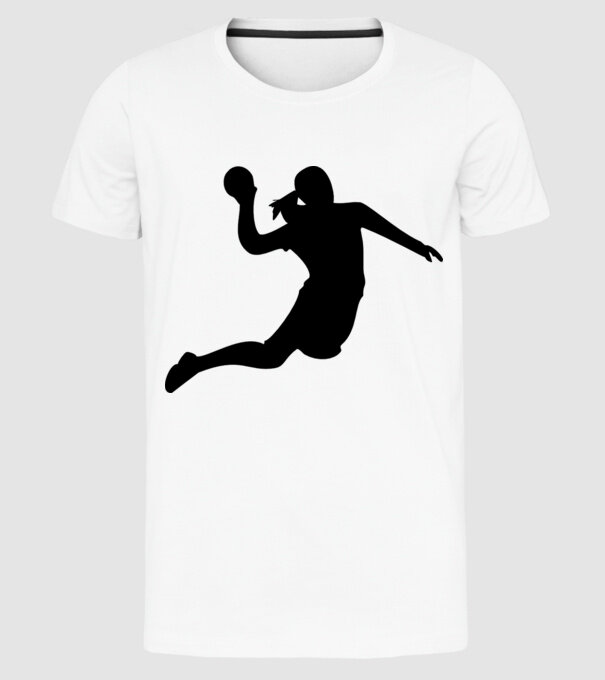 handbal fată model alb pe tricou