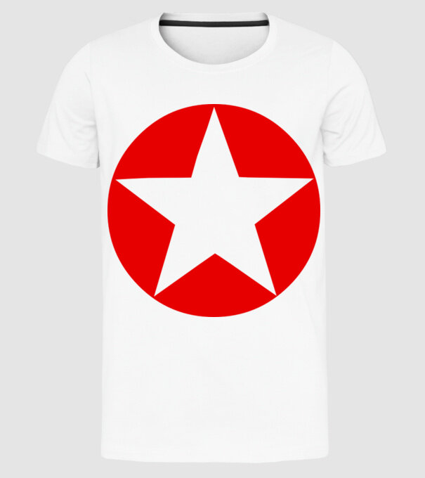 stea model alb pe tricou