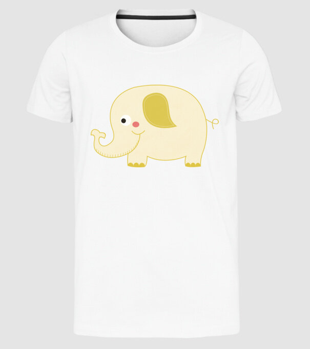 Cute elephant model alb pe tricou
