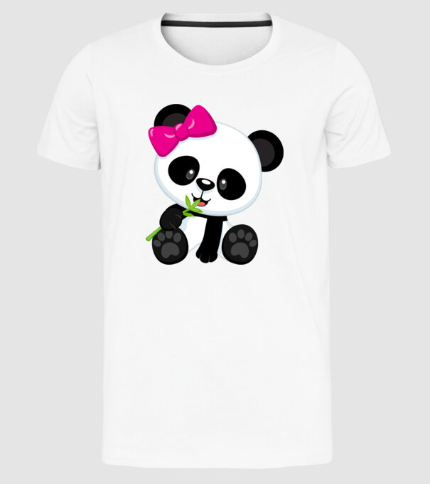 cute panda girl model alb pe tricou