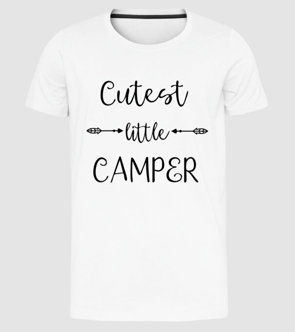 Cutest little camper model alb pe tricou