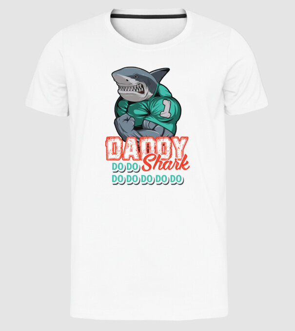 Daddy Shark do do do do model alb pe tricou