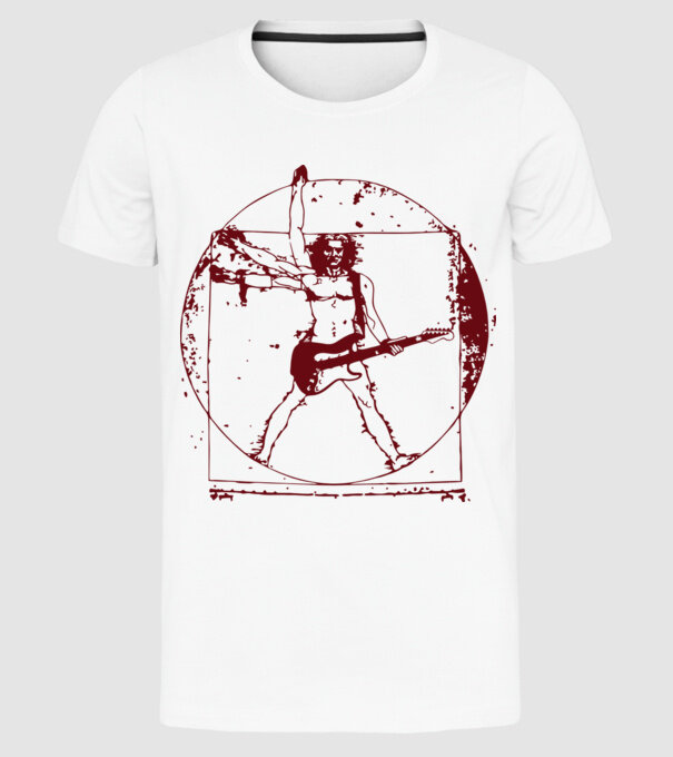 Davinci guitar model alb pe tricou