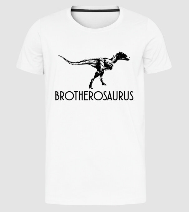 Familia de dinozauri Brotherosaurus model alb pe tricou