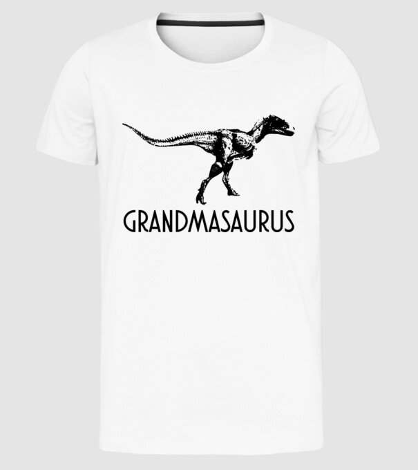 Familia de dinozauri Grandmasaurus model alb pe tricou