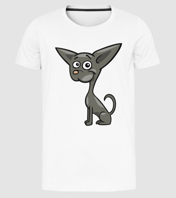 Dog silhouette model alb pe tricou