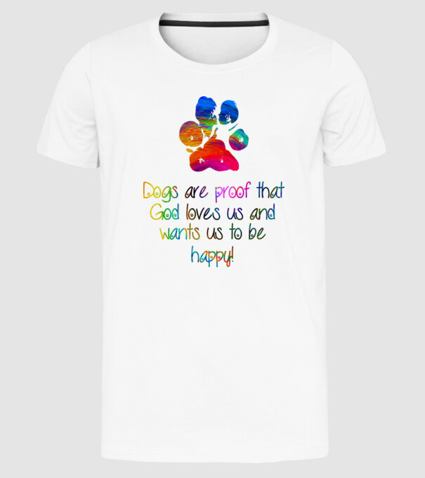 Dogs are proof model alb pe tricou