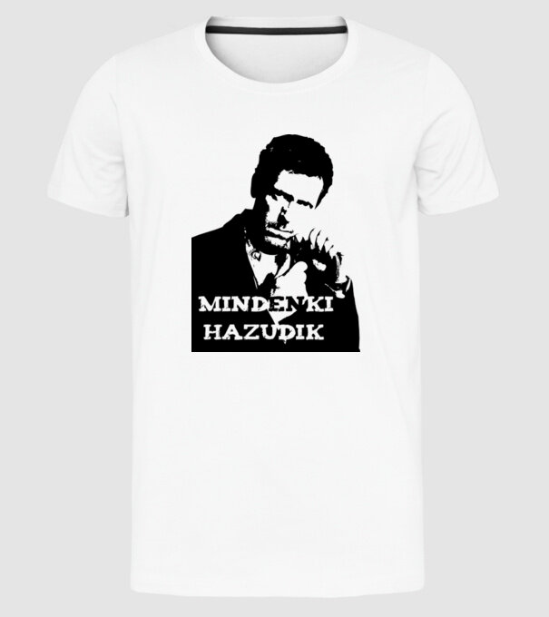 dr. house model alb pe tricou
