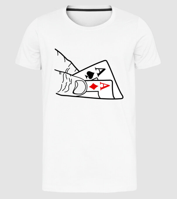 dublu as model alb pe tricou