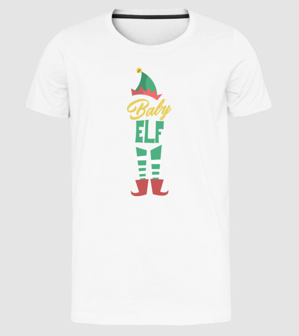Elf family baby model alb pe tricou