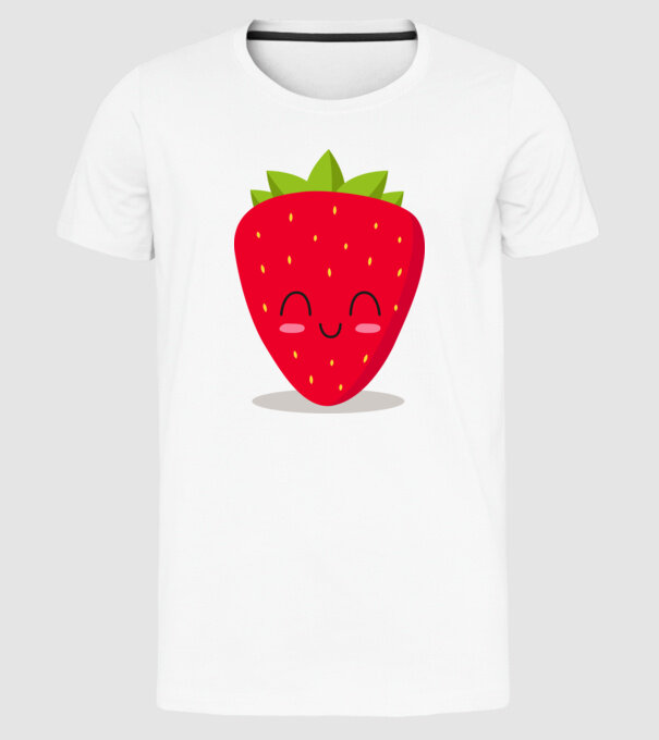 Căpșuni model alb pe tricou