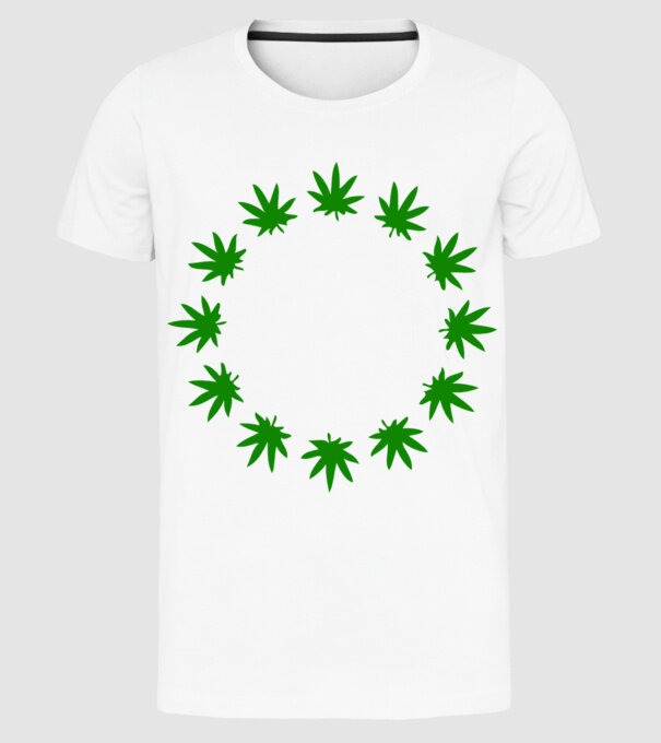Euro marihuana model alb pe tricou