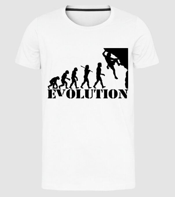 Evolution model alb pe tricou