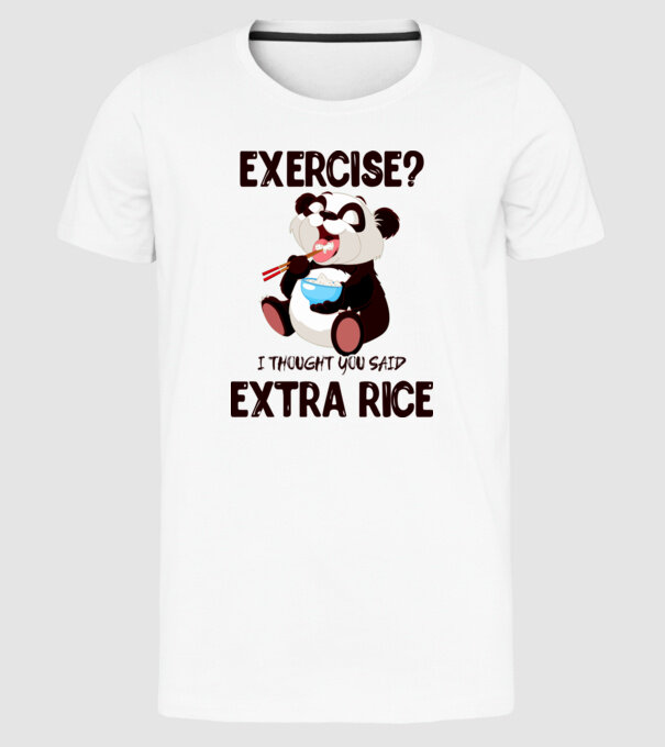 Exercise panda model alb pe tricou