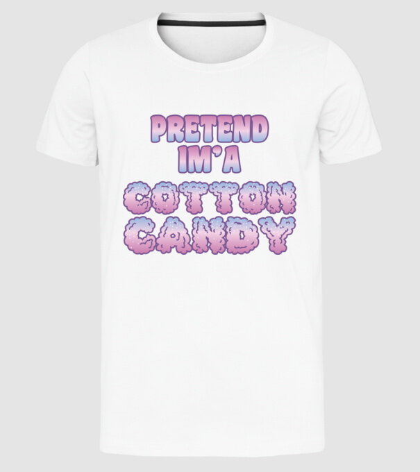 Vată de zahăr carnaval model alb pe tricou