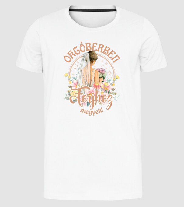 mă mărit - în octombrie model alb pe tricou