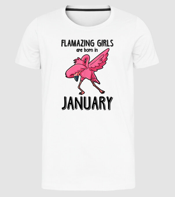 Flamazing girls are born in january black model alb pe tricou