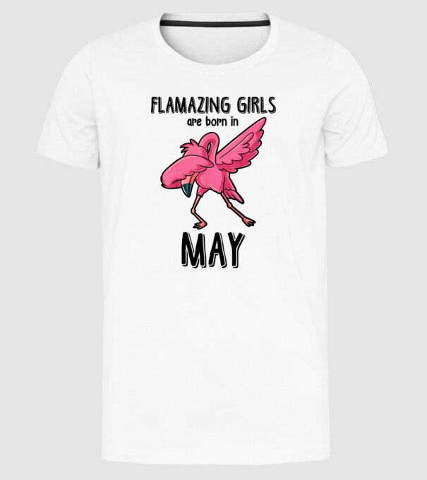 Flamazing girls are born in may black model alb pe tricou