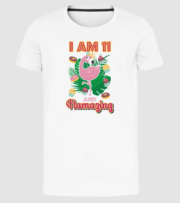 FLAMAZING Birthday 11 Years old model alb pe tricou