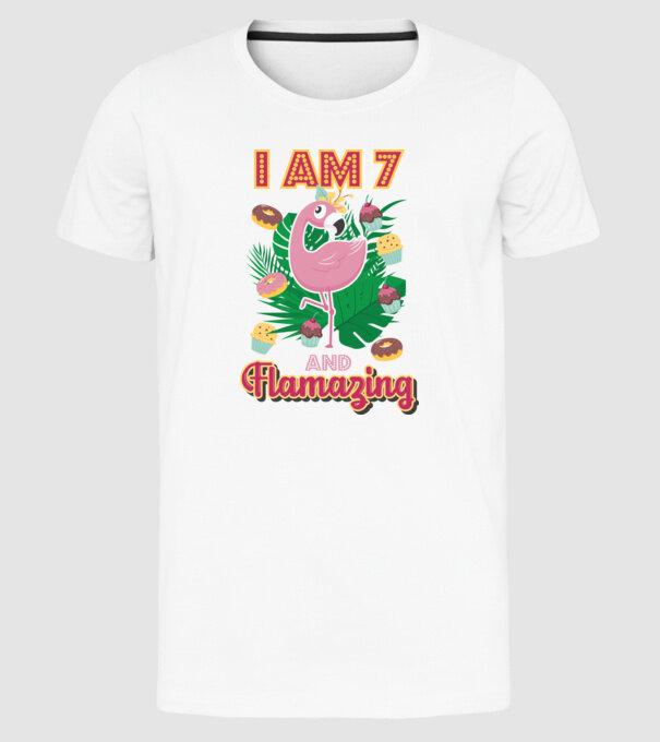 FLAMAZING Birthday 7 Years old model alb pe tricou