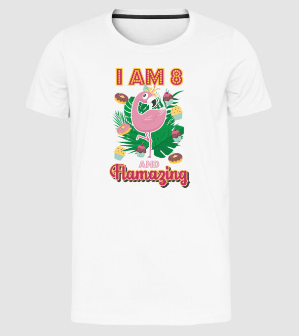 FLAMAZING Birthday 8 Years old model alb pe tricou