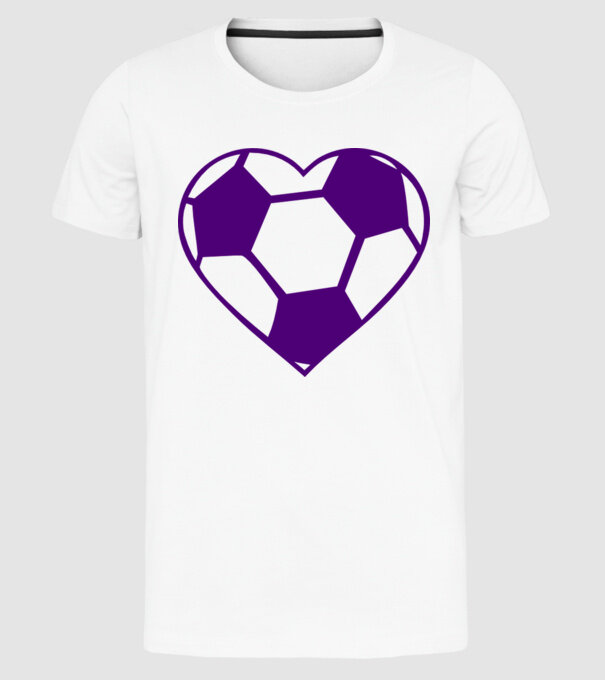 inimă fotbal model alb pe tricou