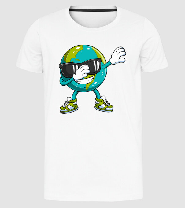 Pământ DAB Ziua Pământului model alb pe tricou