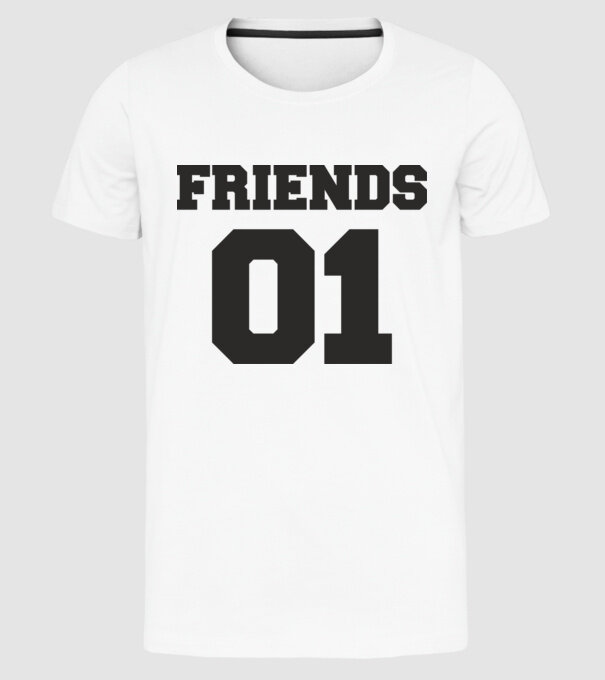 Friends 01 model alb pe tricou
