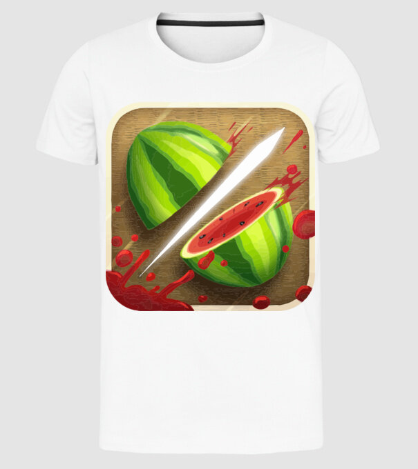 Fruit Ninja Icon model alb pe tricou