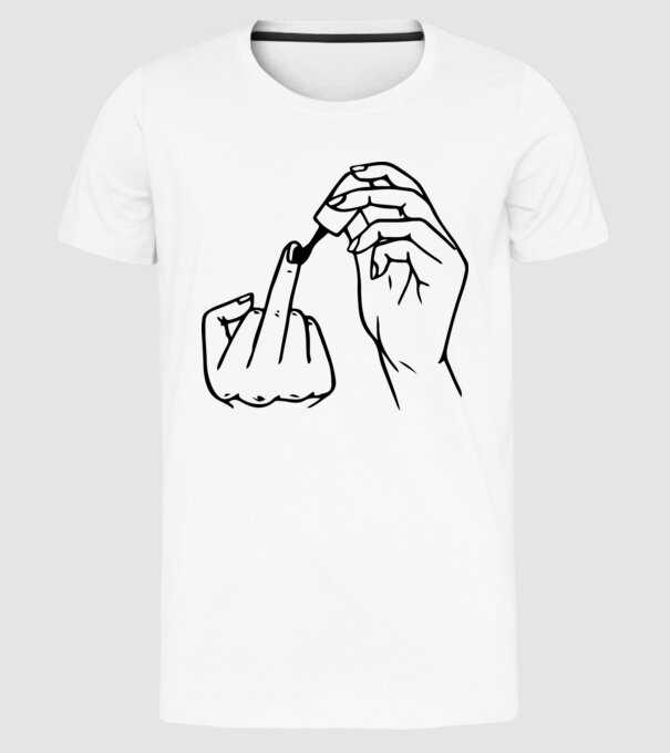 Nail polish Fuck U model alb pe tricou