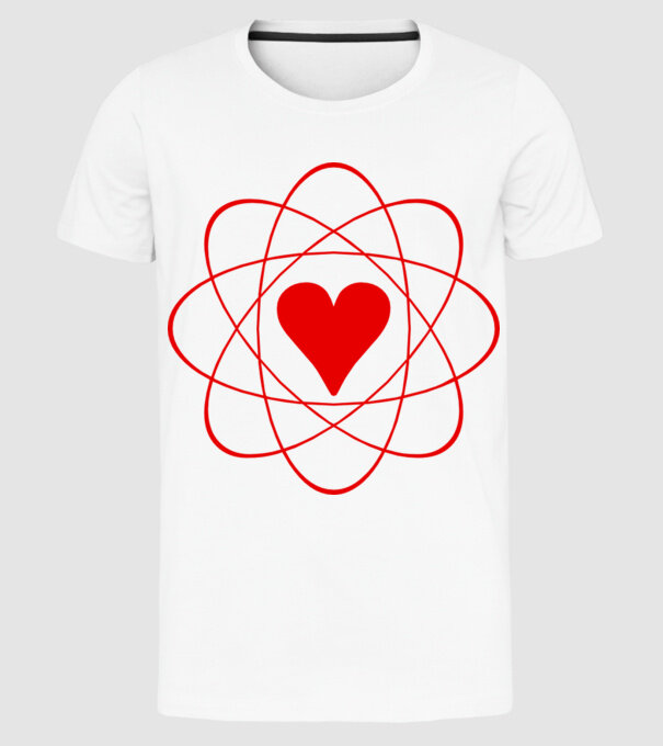 Inimă fuziune model alb pe tricou