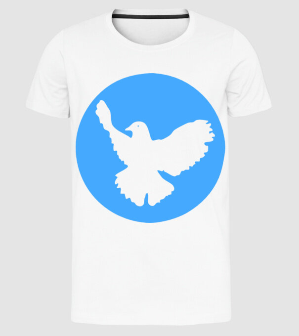 Porumbel model alb pe tricou