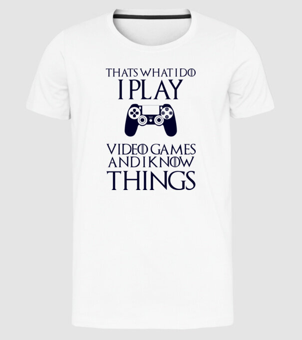 Gaming of Thrones model alb pe tricou