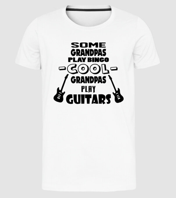 Bunic chitarist model alb pe tricou