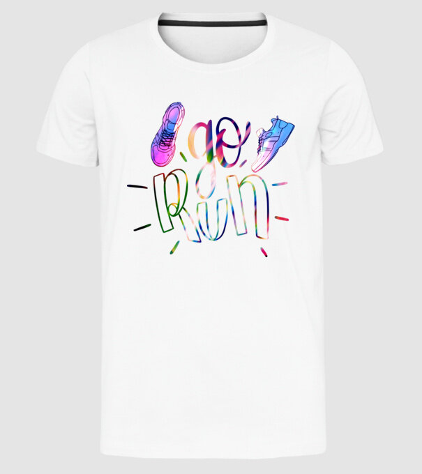 Go run holo model alb pe tricou