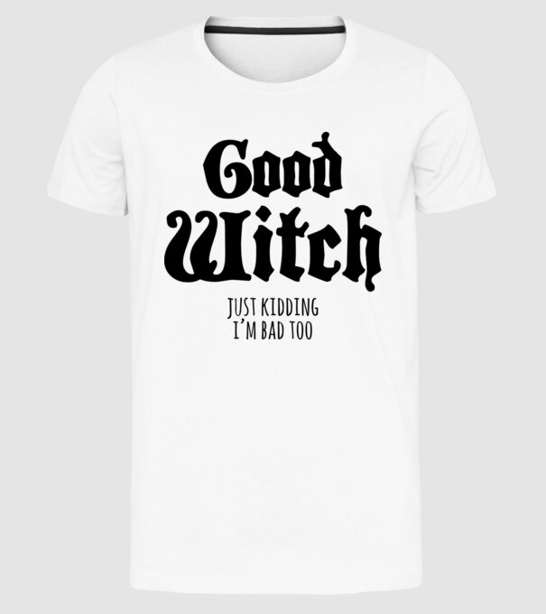 Good Witch tricou cuplu model alb pe tricou