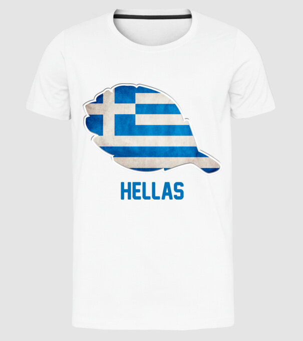 Steag grecesc model alb pe tricou