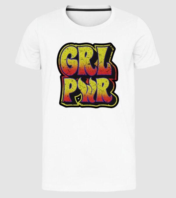 Girl power model alb pe tricou