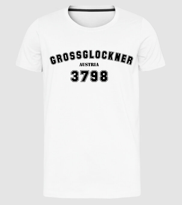 Grossglockner model alb pe tricou