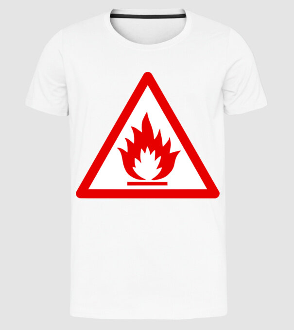 Inflamabil model alb pe tricou