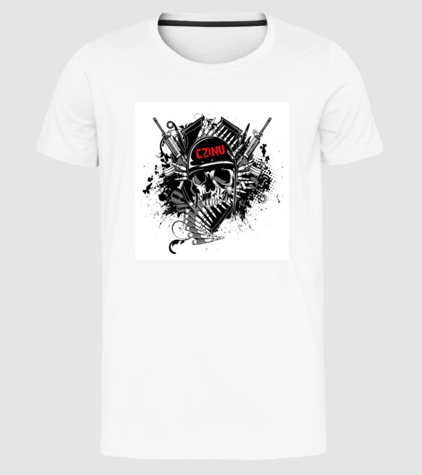 luptă model alb pe tricou