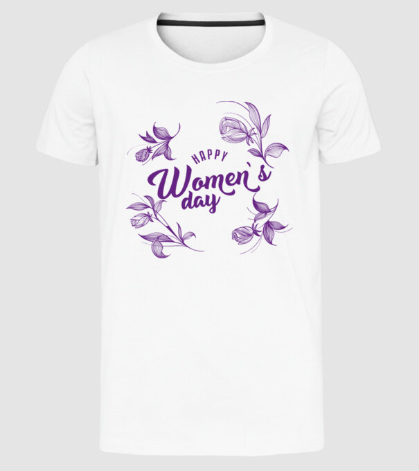 'Happy women''s day' model alb pe tricou