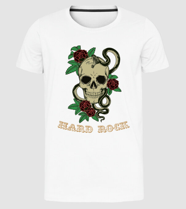 Hard Rock 1 model alb pe tricou