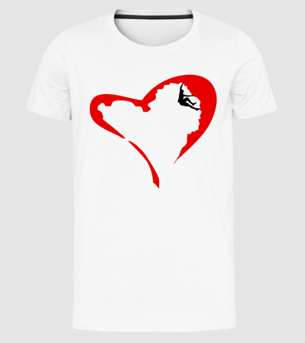 heartclimb model alb pe tricou