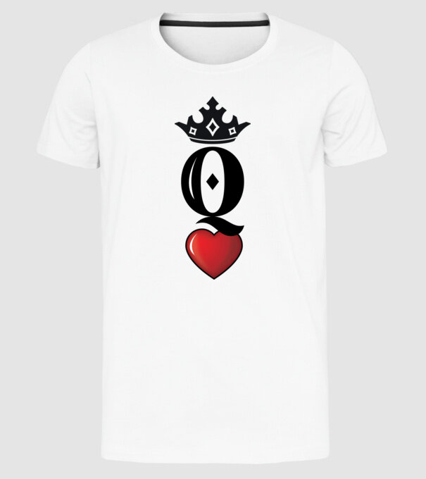 Cuplu HeartQueen model alb pe tricou