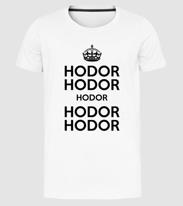 Hodor model alb pe tricou